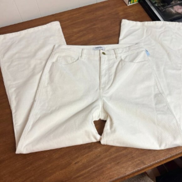 ANN TAYLOR WEEKEND COLLECTION WIDE LEG CORDUROY PANT WINTER WHITE $129 8 - Picture 5 of 9